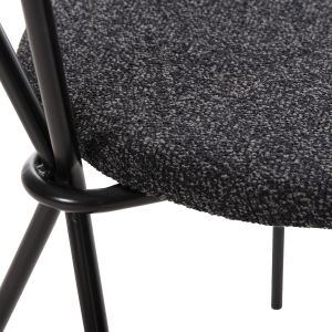 Dining set 5 pieces Brolin Hm21200 Mdf top and metal in black - dark gray fabric