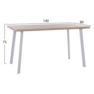 Dining room set 5 pieces Ofira Hm10634 Mdf top in sonama - dining chairs in white