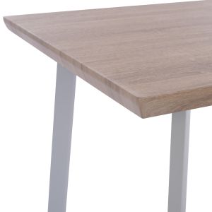 Dining room set 5 pieces Ofira Hm10634 Mdf top in sonama - dining chairs in white