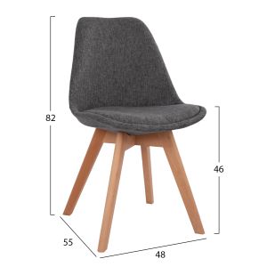 Dining set 5 pieces Morgan Hm21269.03 dining table and 4 chairs - gray fabric
