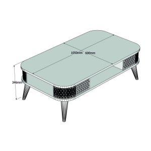 Living room set Hm11848.03 of 2 pieces made of melamine - TV cabinet and coffee table walnut/white color
