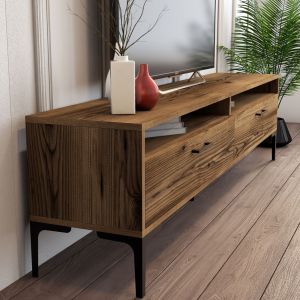 Living room set Hm11856.01 of 2 pieces made of melamine - TV cabinet and coffee table walnut color