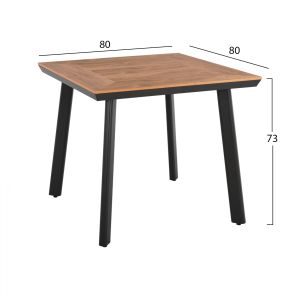 Dining set 3 pieces aluminum table 80x80 chairs in charcoal Fb9111444