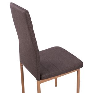 Dining set 5 pieces Lady Hm11595 Glass-metal-mdf in sonama color and brown fabric
