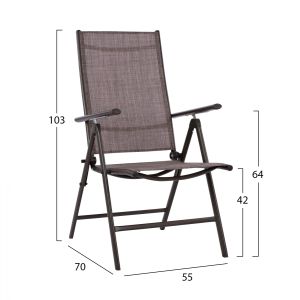 Dining set 7 pieces table 150x90 folding brown chair Hm11489
