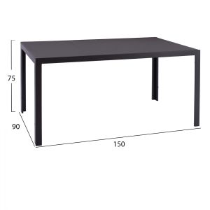 Dining set 7 pieces gray table 150x90 and folding chair Hm11531,01