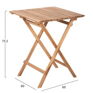 Outdoor dining set 3 pieces Kendyr Hm9907 solid teak wood-natural 46x50x88.5h