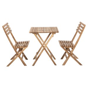 Outdoor dining set 3 pieces Kendyr Hm9907 solid teak wood-natural 46x50x88.5h