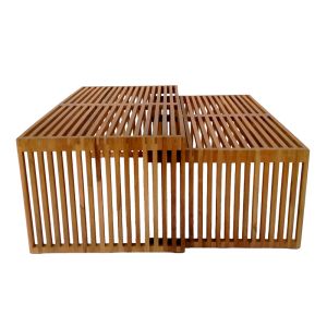 Tinnie table set of 2 teak in natural shade