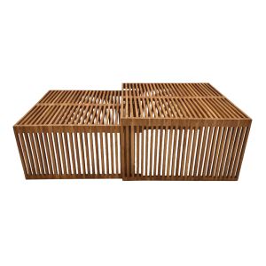 Tinnie table set of 2 teak in natural shade