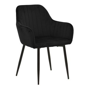 Set of table and chairs Noor Black and table Ezali Sonoma 160x90x75cm set of 7 pieces