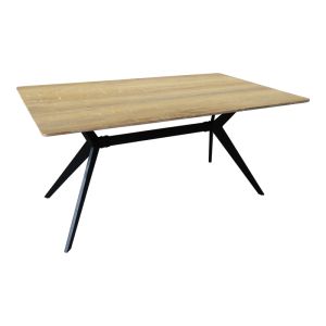Set of table and chairs Noor Black and table Ezali Sonoma 160x90x75cm set of 7 pieces