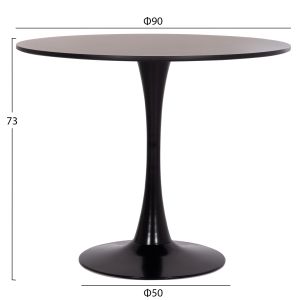 Table and chairs set 5 pieces Brolin Hm21191 Mdf top-metal legs-velvet-black