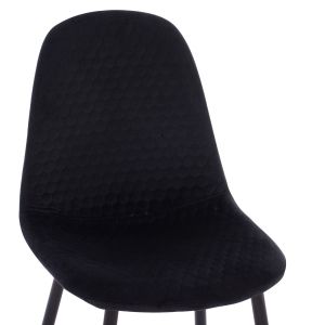 Table and chairs set 5 pieces Brolin Hm21191 Mdf top-metal legs-velvet-black