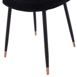 Table and chairs set 5 pieces Brolin Hm21191 Mdf top-metal legs-velvet-black