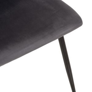 Table and chairs set 5 pieces Latrell ημ21192 table with ceramic top - gray velvet chairs