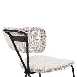 Table and chairs set 5 pieces Raven Hm21067.01 ceramic top white marble-metal