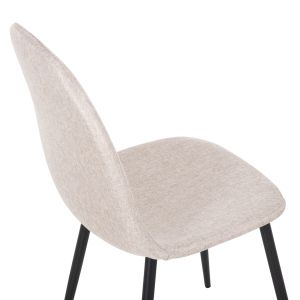 Table and chairs set 5 pieces Raven Hm21068.01 ceramic top white marble - beige fabric