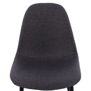 Table and chairs set 5 pieces Raven Hm21068.02 ceramic top black marble - gray fabric