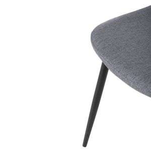 Table and chairs set 5 pieces Raven Hm21068.03 ceramic top gray marble - gray fabric