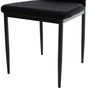 Table and chairs set 5 pieces Raven Hm21224.02 ceramic top black marble - black velvet
