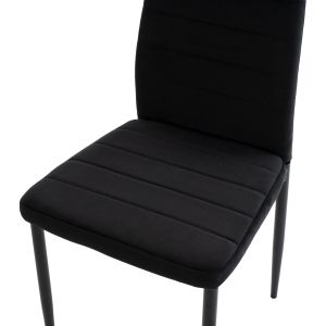 Table and chairs set 5 pieces Raven Hm21224.02 ceramic top black marble - black velvet