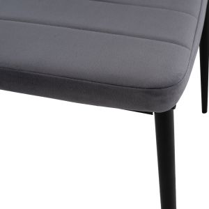 Table and chairs set 5 pieces Raven Hm21224.03 ceramic top gray marble - gray velvet