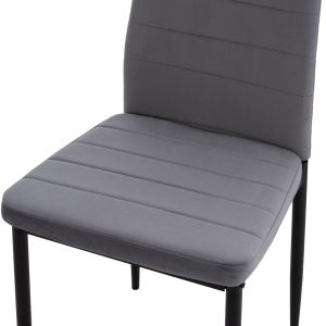 Table and chairs set 5 pieces Raven Hm21224.03 ceramic top gray marble - gray velvet