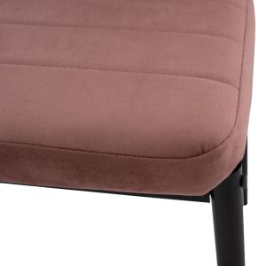 Table and chairs set 5 pieces Raven Hm21264.01 ceramic top white marble - velvet in dusty pink