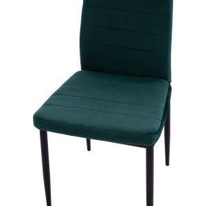 Table and chairs set 5 pieces Raven Hm21265.02 ceramic top black marble - velvet in cypress green