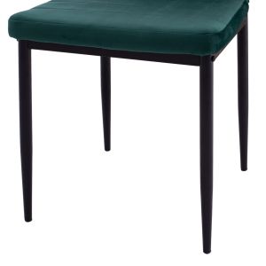 Table and chairs set 5 pieces Raven Hm21265.02 ceramic top black marble - velvet in cypress green
