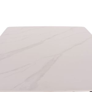 Table and chairs set 5 pieces Raven Hm21266.01 ceramic top white marble - Creamy white