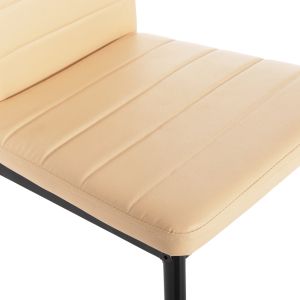 Table and chairs set 5 pieces Raven Hm21266.02 ceramic top with calacatta marble look - Pu in creamy white
