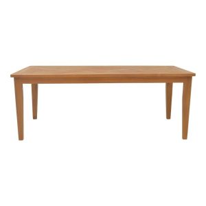 Table and chairs set 7 pieces Banou-mady teak wood in natural black color 200x100x75cm