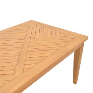 Table and chairs set 7 pieces Banou-mady teak wood in natural black color 200x100x75cm