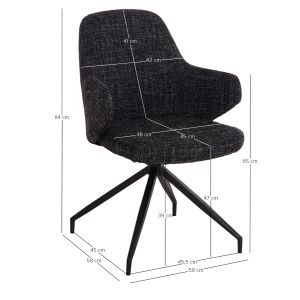 Комплект маса и столове 7 части Dominion Sm21231 керамичен плот - черен метал