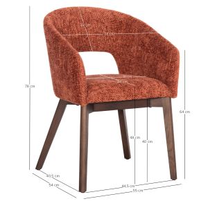 Комплект маса и столове 7 части Empire Sm21229 керамичен плот - оранжев плат