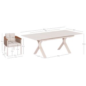 Hyperion 7-piece table and chair set