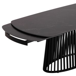 Комплект маса и столове 7 части Memnon Sm21243 керамичен плот - сив плат