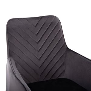Table and chairs set 7 pieces Raven Hm21070.03 with ceramic top - 4 chairs and 2 armchairs, gray