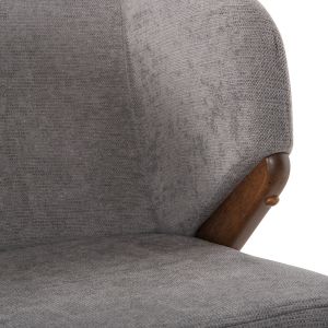 Table and Chair Set 7 Pieces Riner Hm21338 Mdf Table - Rubber Wood and Fabric Chairs