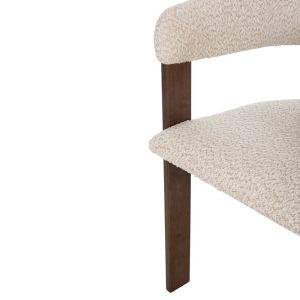 Table and chairs set 7 pieces Zarra Hm21338.01 Mdf table - chairs with boucle fabric