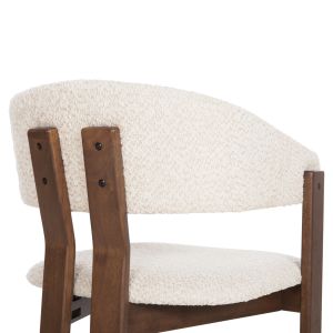 Table and chairs set 7 pieces Zarra Hm21338.01 Mdf table - chairs with boucle fabric