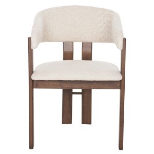 Table and chairs set 7 pieces Zarra Hm21338.01 Mdf table - chairs with boucle fabric