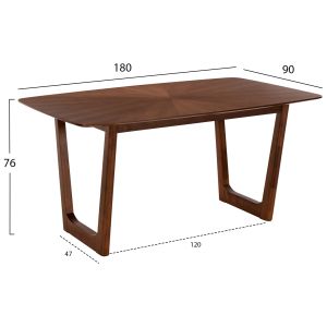 Table and chairs set 7 pieces Zarra Hm21338.01 Mdf table - chairs with boucle fabric