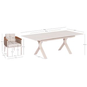 Table and chairs set 7 pieces andromeda (s)