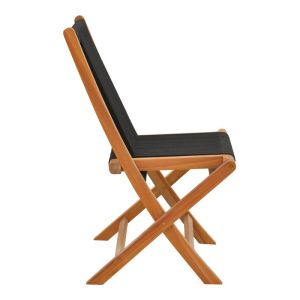 Table and chair set 7 pieces, Banou-pino teak in natural black, 180/240x100x75cm