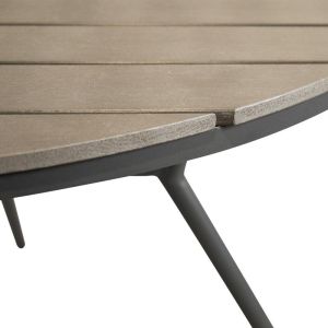 Appa-moly 5-piece table and chair set, aluminum and plywood in anthracite color 120x74cm