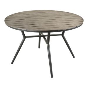Appa-moly 5-piece table and chair set, aluminum and plywood in anthracite color 120x74cm