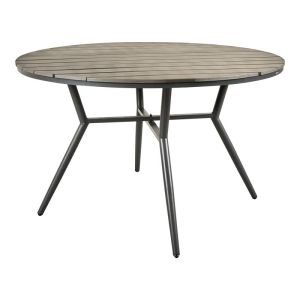 Appa-moly 5-piece table and chair set, aluminum and plywood in anthracite color 120x74cm